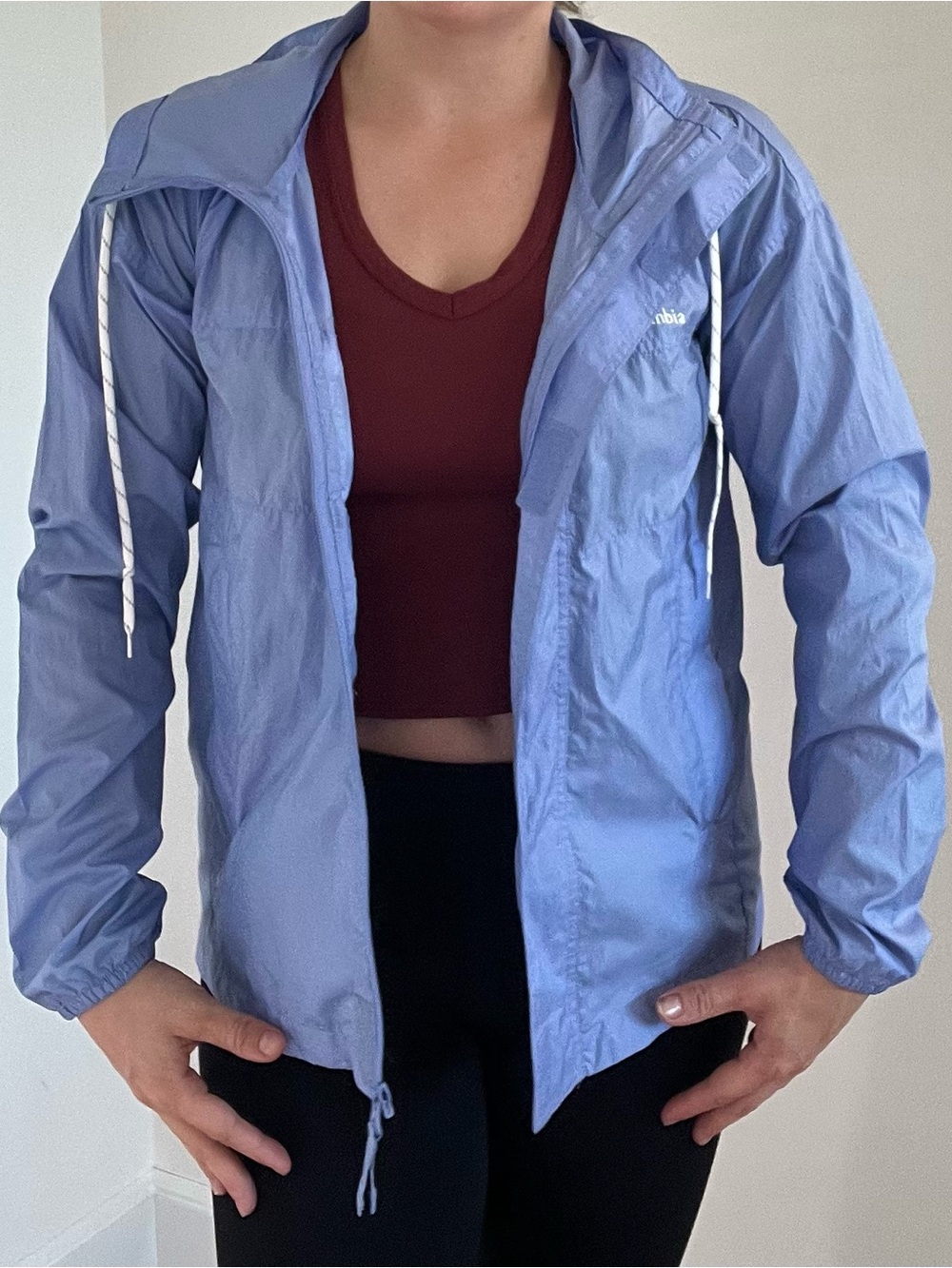Columbia Women's Light Periwinkle Blue Packable Windbreaker Jacket
